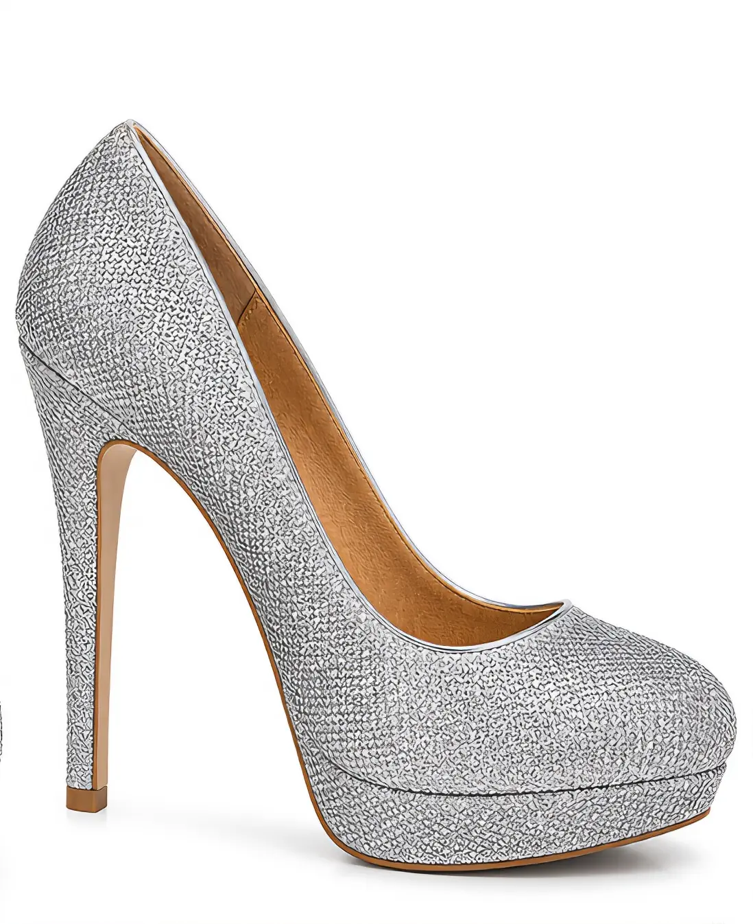 Elegant Silver Glitter High Heel Pumps for Women - Perfect for Formal Events and Special Occasions