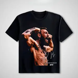 [ 🥊 Graphic Tee]UFC Men's Short-Sleeve Fighters Collection T-Shirt, MMA Fan Champions Sports Shirt, Unisex Soft Cotton Streetwear Tee, Vintage Casual Style For UFC Fan, Fashion Short Sleeve Menswear Crewneck Top IEA