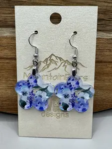 Acrylic Purple Floral Earrings