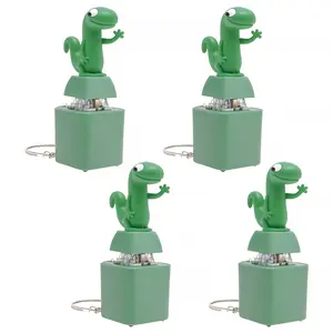 4Pcs Lizard Clicker Toy Keychain with Colorful Light, Portable Stress Relief Sound Toy - Sensory Fidget Anxiety Relief Keyring, Fun Gift for Reptile Lovers