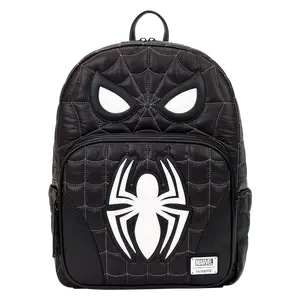 Spider-Man Black & White Suit Cosplay Quilted Full-Size Backpack