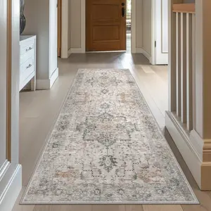 Christmas Gift Area Rug 2'x5', Non-Slip, Machine Washable, Vintage, Hallway Runner, Low Pile, Lightweight, Entryway, Hallway, Kitchen, Corridor