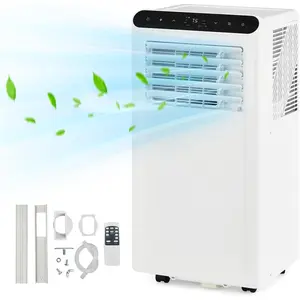 Portable Air Conditioners 8000 BTU, 4-in-1 AC Unit with Cooling, Dehumidifier, Fan, Sleep Mode, Cools Up to 350 Sq.ft, Quiet Operation, Remote Control, Window Kit Included, White