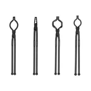 Father's Day Gift Spring new arrivals Blacksmith Tongs, 18' 4 PCS, V-Bit Bolt Tongs, Wolf Jaw Tongs, Z V-Bit Tongs and Gripping Tongs, Carbon Steel Forge Tongs with A3 Steel Rivets, for Beginner and Seasoned Blacksmiths, Bladesmiths