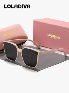 1 Piece LolaDiva Unisex Square Full Frame Fashionable Sun Protective Sunglasses Essential for Literary Minds Poetic Living UV400 Casual Style Eyewear