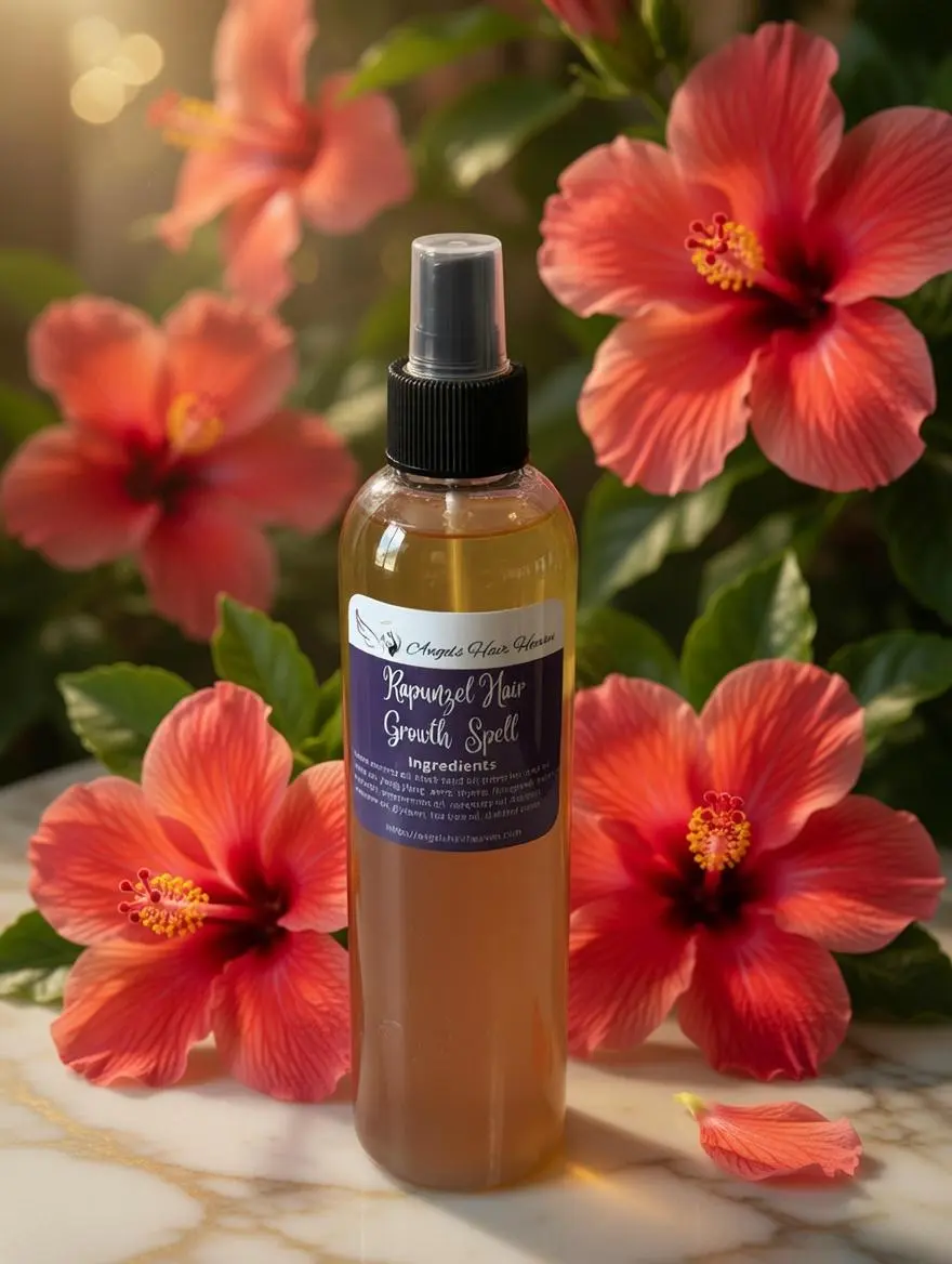 Rapunzel Hair Growth Spell Root Enhancer Peppermint Herbal Hair Growth Spray mist with Tea Tree & Lavender for Stronger Thicker Hair