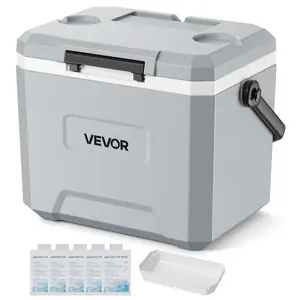 VEVOR Hard Cooler, 17QT Portable Cooler, Leak-Resistant Coolbox Keeps Contents Cool for 48 Hours, Insulated Chests with Ice Retention and Heavy-Duty Handle, Ultra-Light for Camping, Concerts, Sports