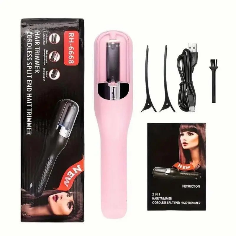 Split End Trimmer Portable Cordless Hair Care Tool with Type-C Rechargeable Battery for Home Travel Efficient Trimming User Friendly Operation Safe Hair Care Gift