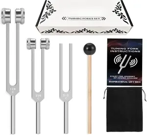 Tuning Forks Set(128Hz,256Hz,512Hz) -Grade Weighted & Unweighted Tuning Fork for  Chakra/Sound /Yoga and Meditation Frequency  Devices Good  for Women