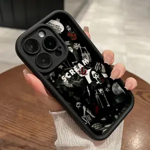 Phone Case for iPhone 17 Pro Max 16 Plus 15 14 13 12 11 Air E Ghost Face Killer Pattern Pocket-Friendly Shockproof Silicone Protective SoftCase