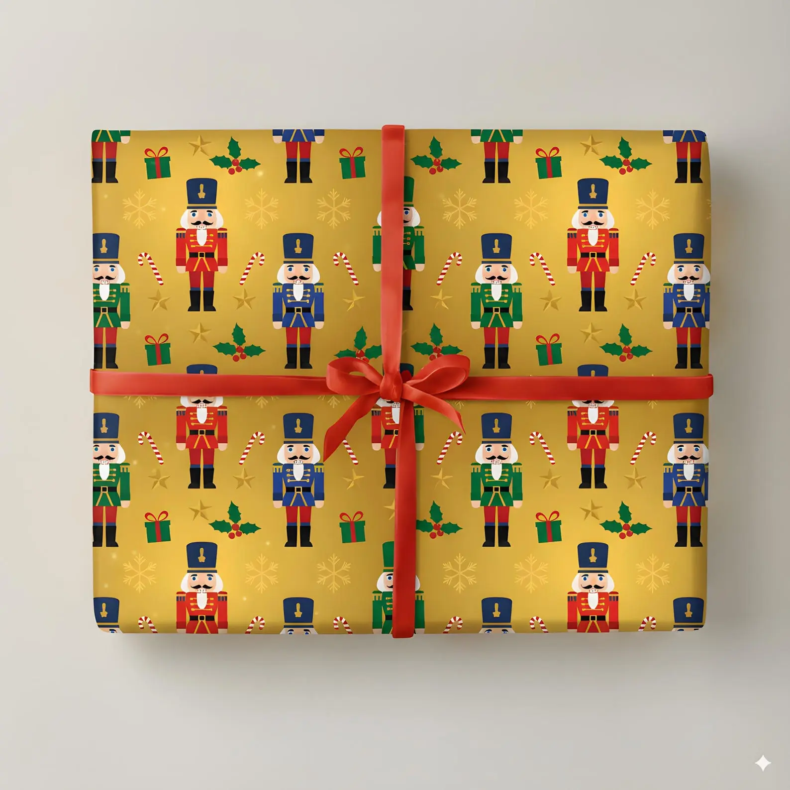 Nutcracker Parade Wrapping Paper Christmas, Vibrant Gift Wrap, Jolly Holiday Gift Wrap Seasonal Gift Wrap