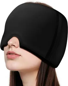 Migraine Relief Cap, Soothing Headache Hat Ice Pack Mask, Face Cold Compress Cooling Gel Head Wrap Products for Tension, Stress & Hangover