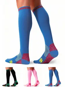 3 Pairs Compression Socks for Women Men Knee High Stocking for Nursing Sports Running Travel
