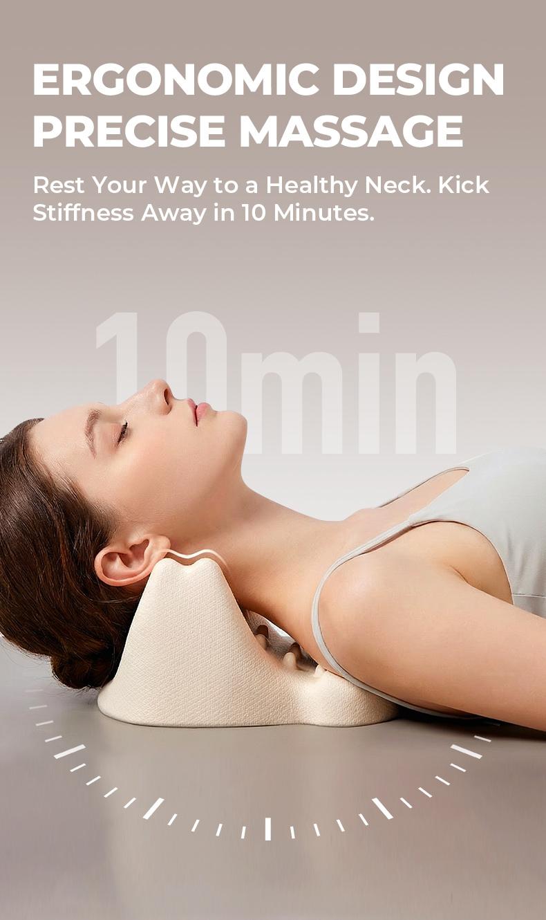 LEXI Cervical Massage Pillow Ergonomic Design With Scientific Zoning And Targeted Massage Nodes Simulates Hand Massage For Neck And Shoulder And Back Support Waterproof Stain Resistant And Washable For Daily Muscle Relaxation