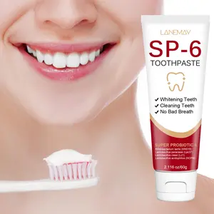 60g - SP6 Probiotic Bright White Toothpaste - - Super Probiotic 6 & Baking Soda Formula - Whitening Cleaning & Fresh Breath - For Coffee Tea Wine Stains Removal - Oral Care Product