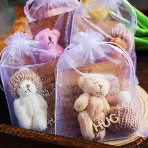 Bear Hug Gift Bag, 1 Count Cute Bear Gift Bag with Creatively Designed Gift Tag, Cheer Up Gift for Birthday, Anniversary Party Gift, Party Favors for Friends, Family, Lovers