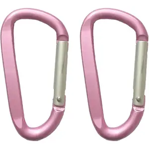 Large Carabiners Keychain 3" Aluminum D Shape Premium Durable D-Ring Carabiner Clip Hook Camping Accessories Snap Link Key Chain Durable Improved Design