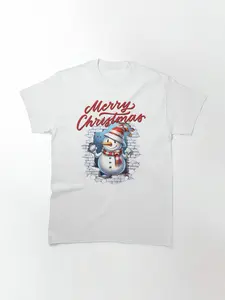 Christmas Wishes from Snowman v7 Classic T-Shirt Gift Full Size S-4XL_1