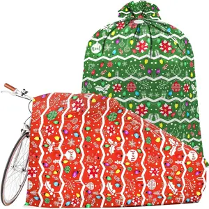 80"x60"  Christmas   Bags Plastic   Bag 2 count  Present Bag Xmas  Wrapping XXL  Bags Holiday Birthday Party Favors Noel Tree