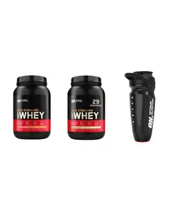 Optimum Nutrition Gold Standard 100% Whey Protein | Strawberry Banana & Vanilla Ice Cream , 2 lbs