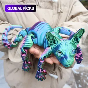 3D Cat Statue, 1 Count Colorful Cat Figurine, Garden & Bedroom Decor, Perfect Birthday Gift, Holiday Party Gift, Home Decor, Ornaments, Articulating Animal Figurines #GLOBAL PICKS