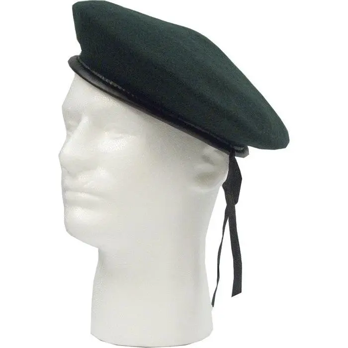Classic Monty Wool Blend Beret, an Army Hat for Uniform Outfit Ideas with Inner Liner & Adjustable Drawstring Trim, Adjustable Wearable Hats, Elegant, Fitted, Sturdy