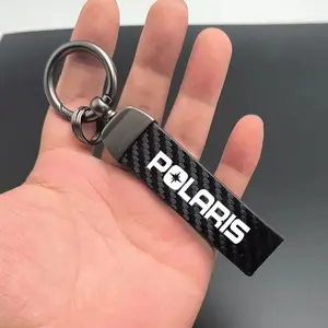 Polaris Carbon Fiber Car Keychain Set, Premium Auto Modification Key Fob with Carabiner, Screwdriver & Rings, Durable Design for Vehicle Accessory