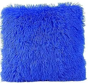 Fur Throw Pillows in Royal Blue (Set of 2)