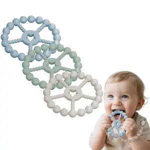 Baby Teething Toys 0-12 Months - 3 Pack Teether Baby Toys, Newborn Infant Essentials, Food Grade Silicone Teething Toys for Babies 6-12 Months, Shower Gifts Teething Relief Girl Boy