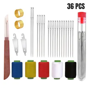 36PCS Big Eye Steel Needles Set - Long & Thin Handmade Quilting & Sewing Needles Kit for DIY Sewing Projects Handmade