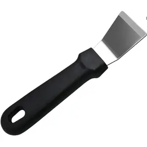 2/4 PCS Kitchen spatula cleaning spatula, stainless steel range hood vortex spatula(black)