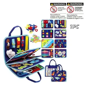 Montessori Busy Board, Preschool Busy Board, Sensory Activity Board, Sensory Development for Toddlers, Educational Travel Toy, Ideal for Motor Skill Enhancement & Fun