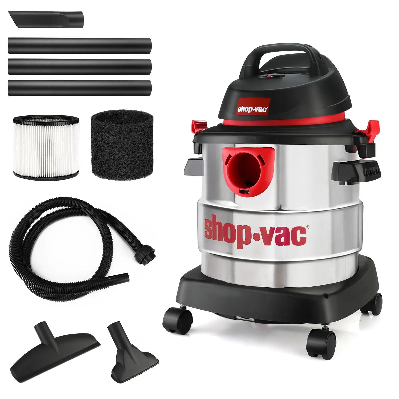 #summersale Shop-Vac 5 Gallon 4.5 Peak HP Wet/Dry Vacuum, Stainless Steel Tank, Portable Shop Vacuum with Attachments for Jobsite, Garage & Workshop