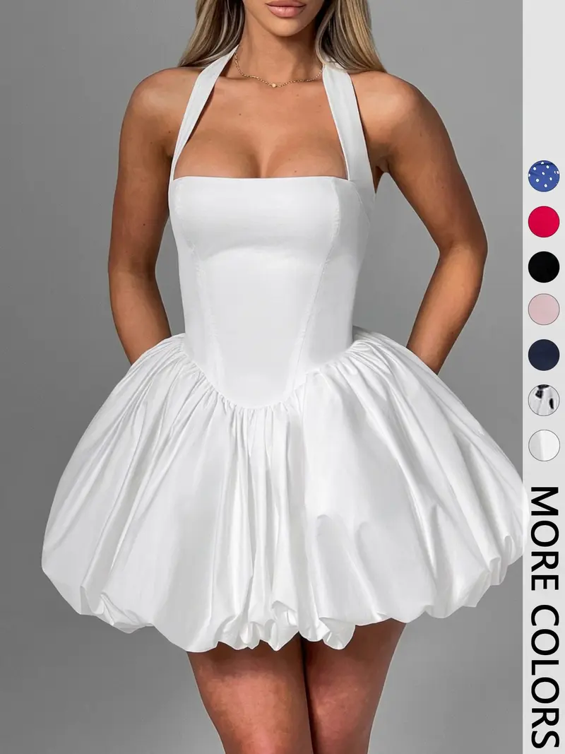 black halter mini dress - TikTok Shop