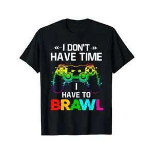 Women's Funny "I Don't Have Time I Have To Brawl Showdown Stars" Gamer T-Shirt, Cotton Short-Sleeve Print Clothing, Casual Crew Neck, Made in USA, Shortsleeve, Graphics