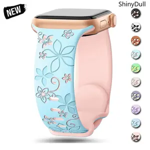 Engraved Silicone Smart Watch Band - Stylish Women’s Multi-Size Sports Wristband, Wearable Accessory (38-49mm, Compatible with Series & Ultra Models)