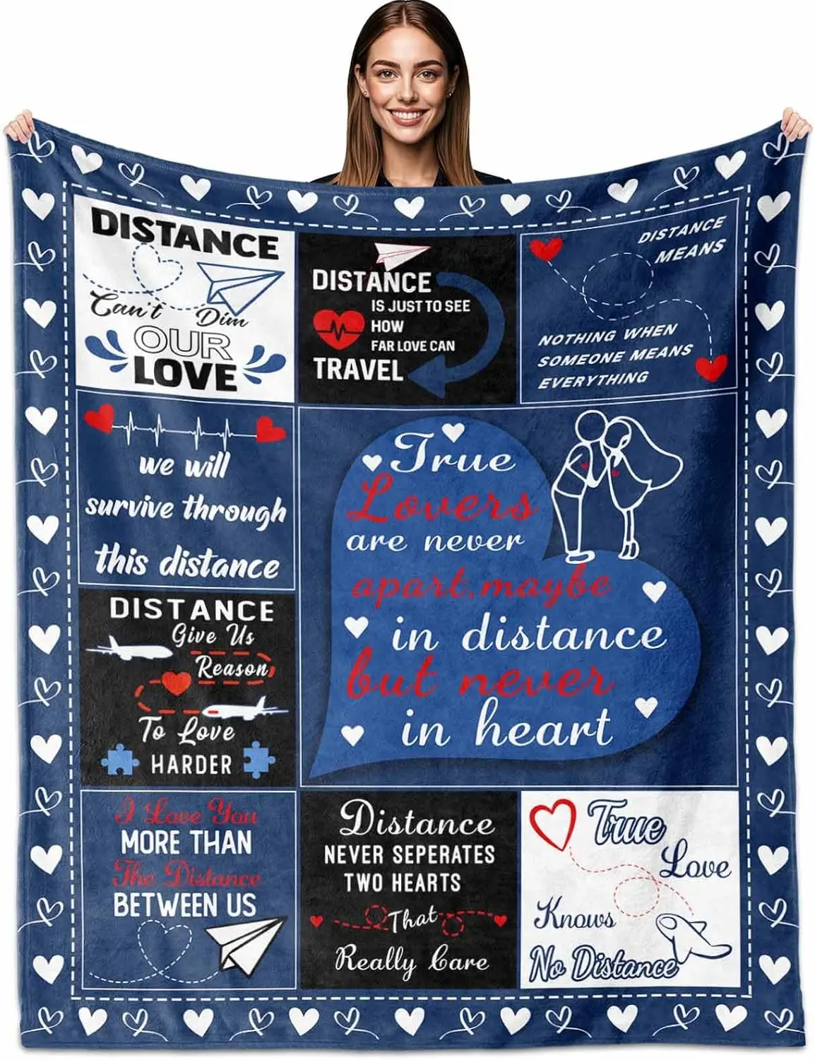 Long Distance Relationship Gifts for Him, Blanket for Boyfriend Blanket 60" X 50", Gift for Long Distance Relationship, Sweetest Day Gifts for Him
