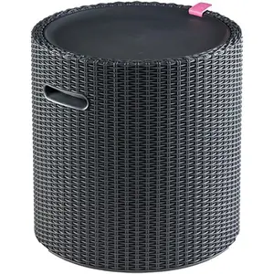 Cool Side Table Cooler 3 in 1 Outdoor Patio Table and Ice Chest Storage, Ideal Hot Tub Table, Decor and Outdoor Patio Bar, Portable Bar, Graphite