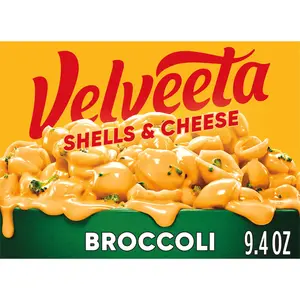 Shell Pasta with Cheese Sauce and Broccoli Creamy Pasta Meal with Broccoli Florets Easy to Cook Quick Dinner or Side Dish Smooth Texture 9.4oz Box