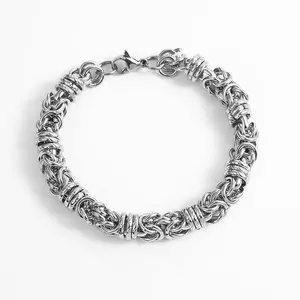 Unisex Twisted Cuban Link Bracelet - Silver-Tone Chunky Chain, Bold Durable Streetwear Costume Jewelry, 19cm/21cm/23cm Lengths, 30g Weight, Outdoor Accessory