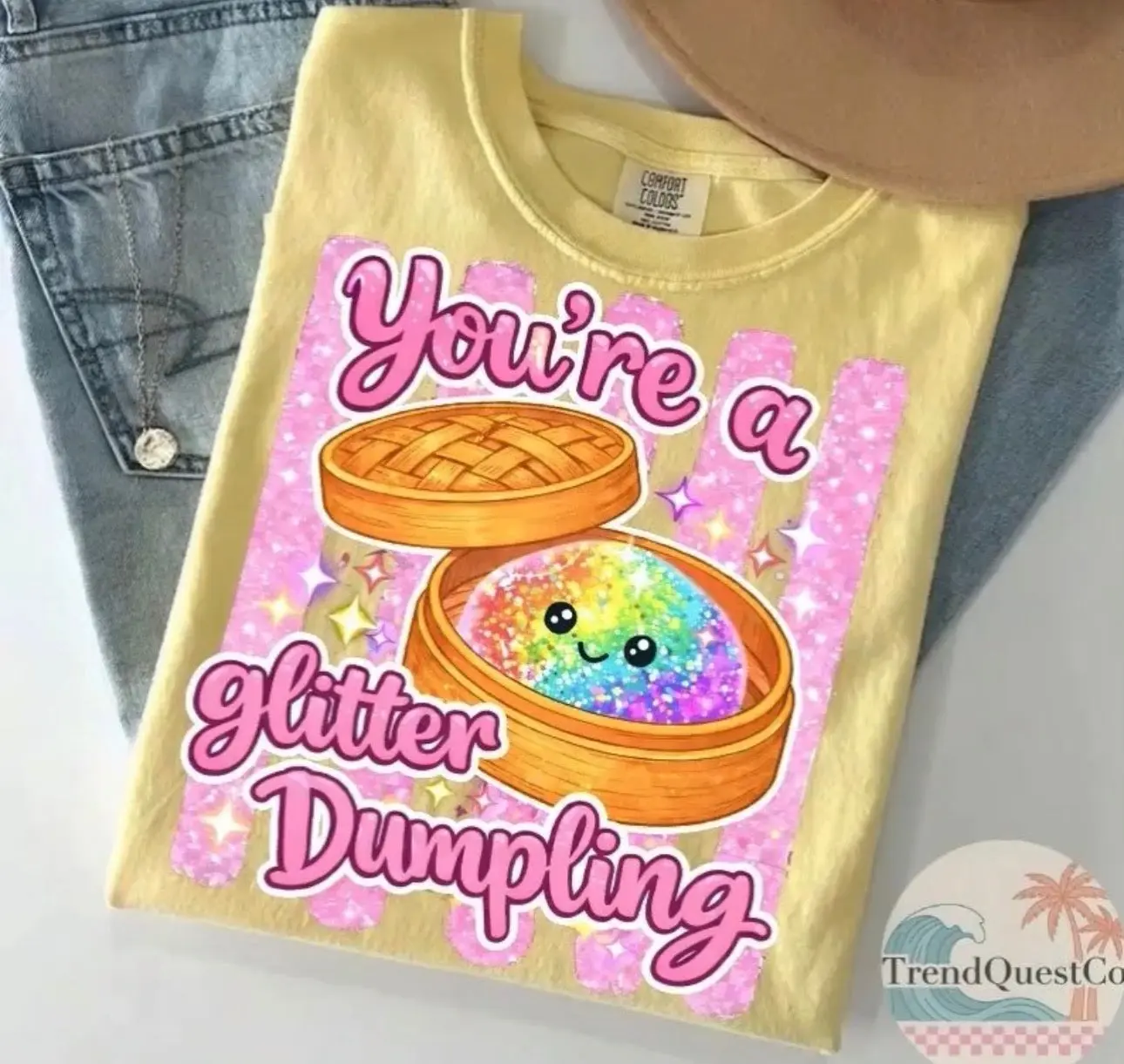 GLITTER DUMPLING PINK DTF TRANSFER
