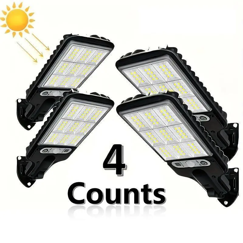 4-Pack Solar Outdoor LED Motion Sensor Lights - Waterproof, Remote Control, Adjustable Angle Outdoor Pathway Lights (Kitchen Specialty Gadget Compatible), Outdoor Pathway Light