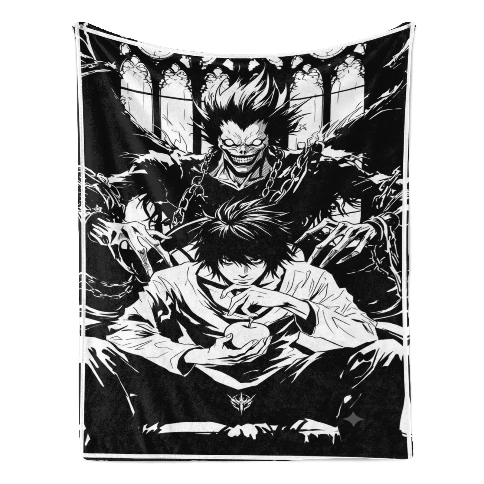 Death Note L & Ryuk Black White Anime Fleece Blanket
