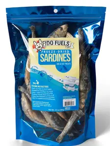 FIDO FUELS- Freeze Dried Sardines - 12 count Bag of Single-Ingredient USA Treats for Dogs - Nutrient-Dense & Organ-Rich - Safe for All Breeds & Ages - Meal Topper or Training Reward