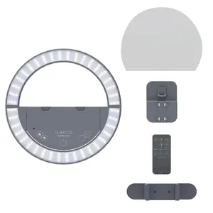 GLAMCOR SUNRISE ECO Plus Foldable Ring Light with Remote Control for Cellphone & Smartphone Selfie Photography LED Ring Light with Mirror & Suction Cup for Videography Equipment
