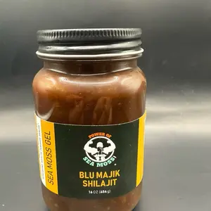 Blumajik Shilajit Sea Moss Gel with Black Seed & Ashwaganda 16 Oz 484g Chlorophyll Infused Supplement