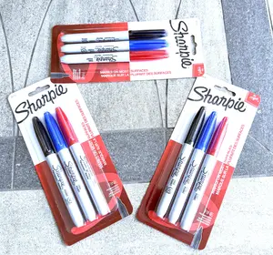 Sharpie Permanent Markers, Fine Point. 3 Count. (Pack of 3)