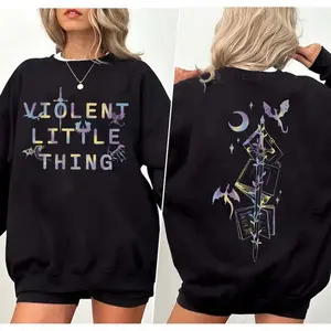 Violent Little Thing Fourth Wing 2 Sided Sweatshirt, Dragon Quadrant Hoodie, Onyx Storm Shirt, Dragon Rider Merch Soft Oversized Crewneck Sweatshirt