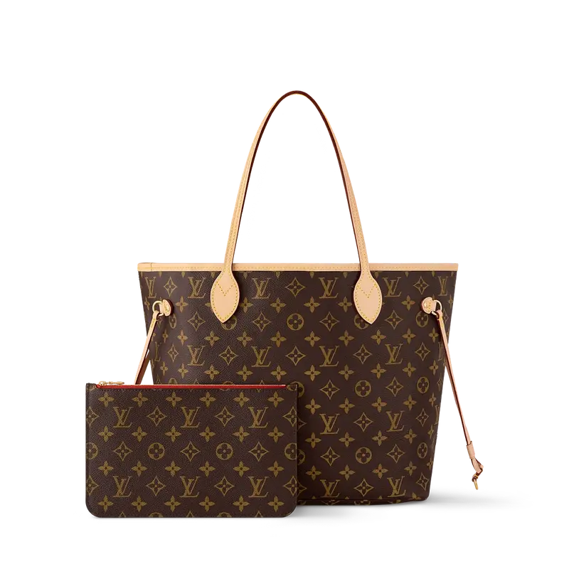 ‮ nottiuV siuoL ‬  Vintage Nėverfull Monogram Coated Canvas Women's Luxury Shoulder Purse Large Capacity
