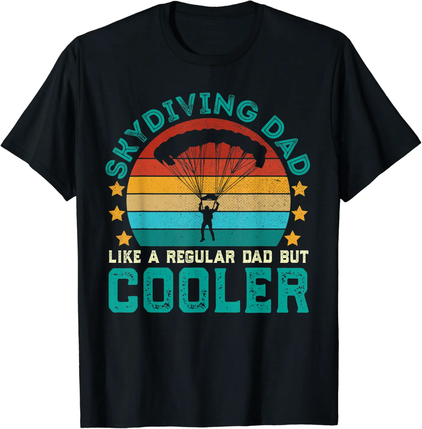 Skydiving Dad Funny Vintage Parachute Skydiver Father's Day T-Shirt - Antoniojo Shop 74B0B356VVYG